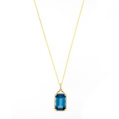 Goshwara "Gossip" Blue Topaz Diamond Pedant Necklace