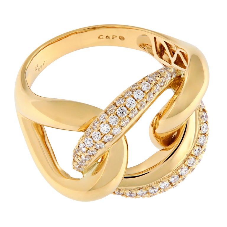 Yellow Gold Diamond Knot Ring at 1stDibs | knot ring for sale
