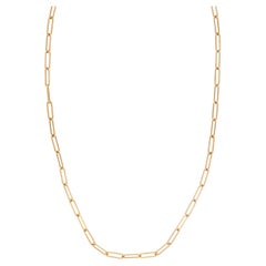 Rarement vu, Collier en chaîne de trombones en or jaune 18 carats massif fait à la main