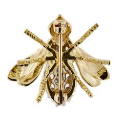 Herbert Rosenthal Diamond Ruby Bee Brooch