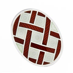 Gemelli in argento con smalto guilloché