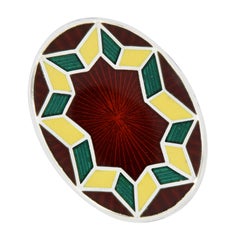 Gemelli in argento 925 con stella smaltata guilloché