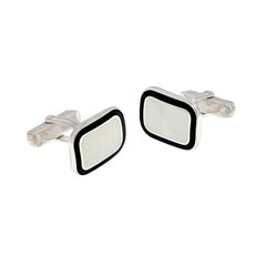 Sterling Silver Guilloche Enamel Cufflinks