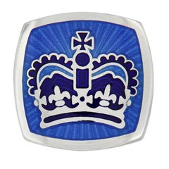 Sterling Silver Guilloche Enamel Cufflinks