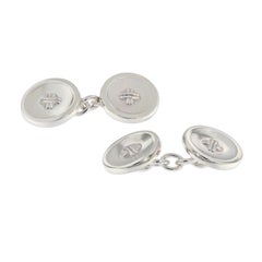 Gemelli da polso in argento sterling a doppia catena rotonda A Link