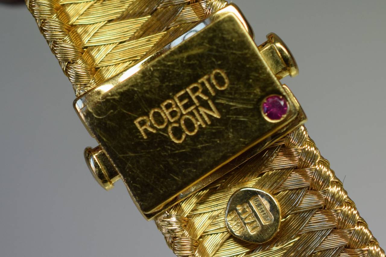 Women's Roberto Coin Diamond Gold Necklace and Bracelet Set