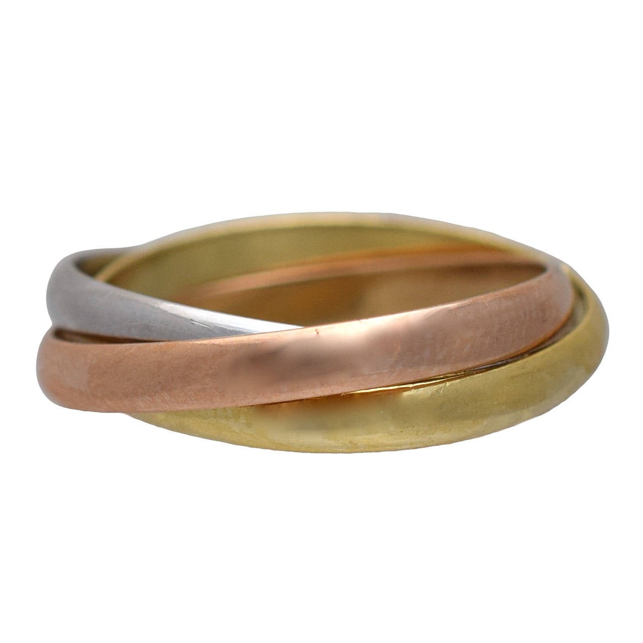 Cartier Tri-Color Gold Trinity Band at 1stDibs