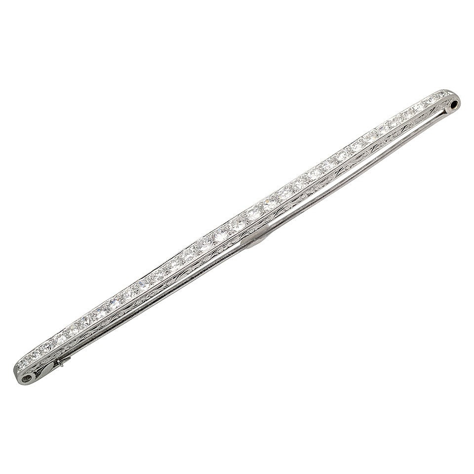 Van Cleef & Arpels Diamond Platinum Bar Pin