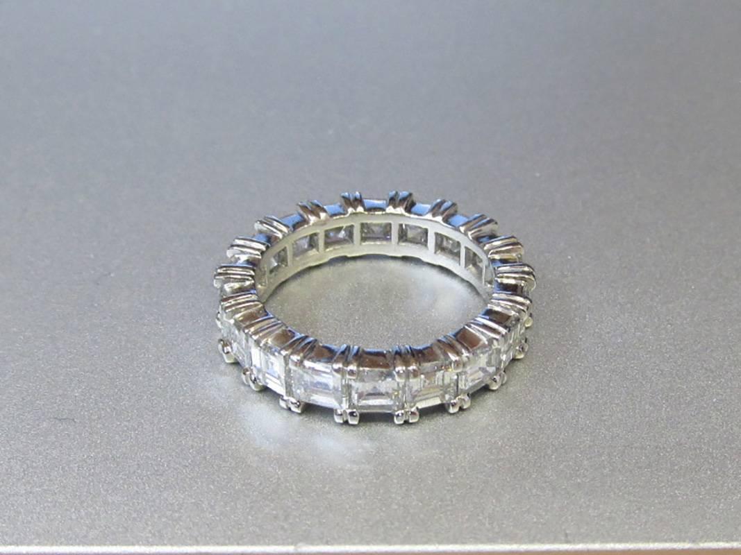 Contemporary NALLY Square Shape Diamond Eternity Band Ring For Sale