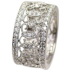 Diamond Gold Lace Design Band Ring