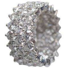 Three Row Diamond Platinum Eternity Band