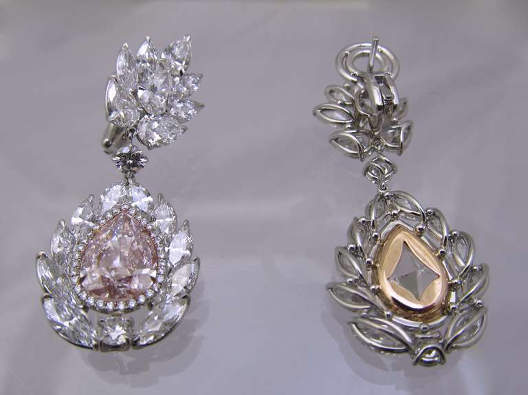 pink diamond earings