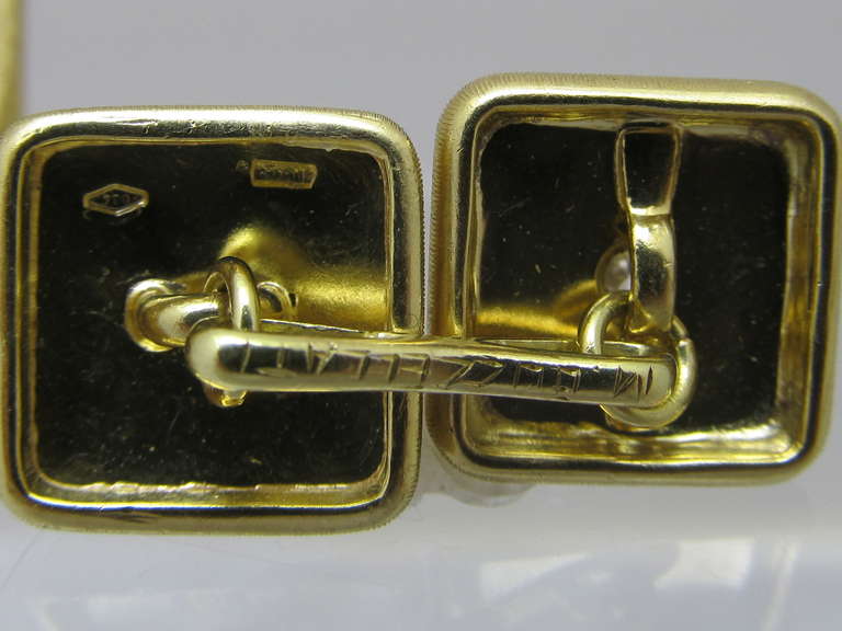 Buccellati Diamond and Gold Cufflinks In Excellent Condition In New York, NY