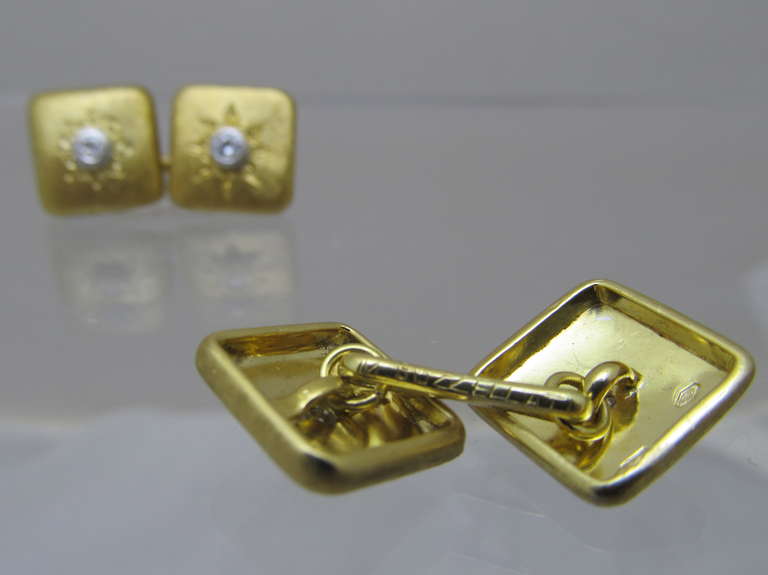 Artist Buccellati Diamond and Gold Cufflinks