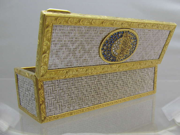 Women's or Men's Diamond & Gold Box