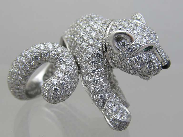 Cartier Diamond Panther Ring In New Condition In New York, NY