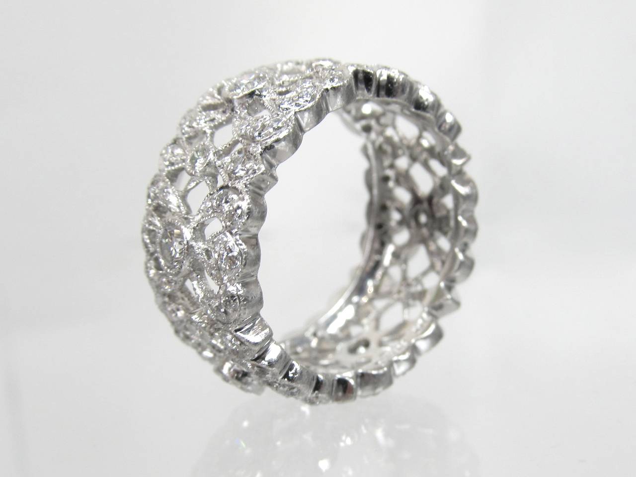 Art Deco Diamond Platinum Eternity Band Ring