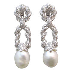 Impressive Diamond 
Pearl Earrings