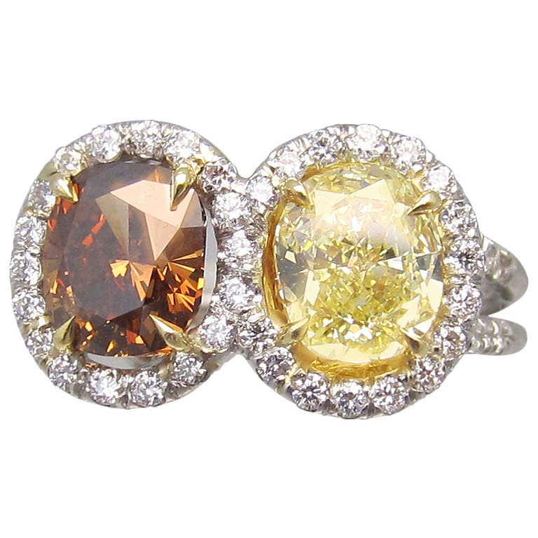 Dubble Dia Rings Double diamond ring at 1stDibs