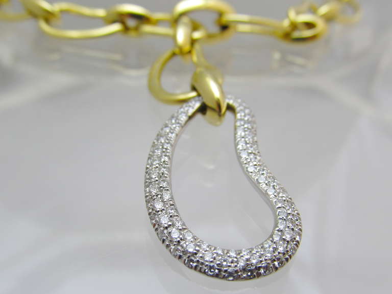 Contemporary Pomellato Paisley Diamond Gold Long Necklace