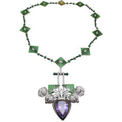 Amethyst Diamond Necklace 5
