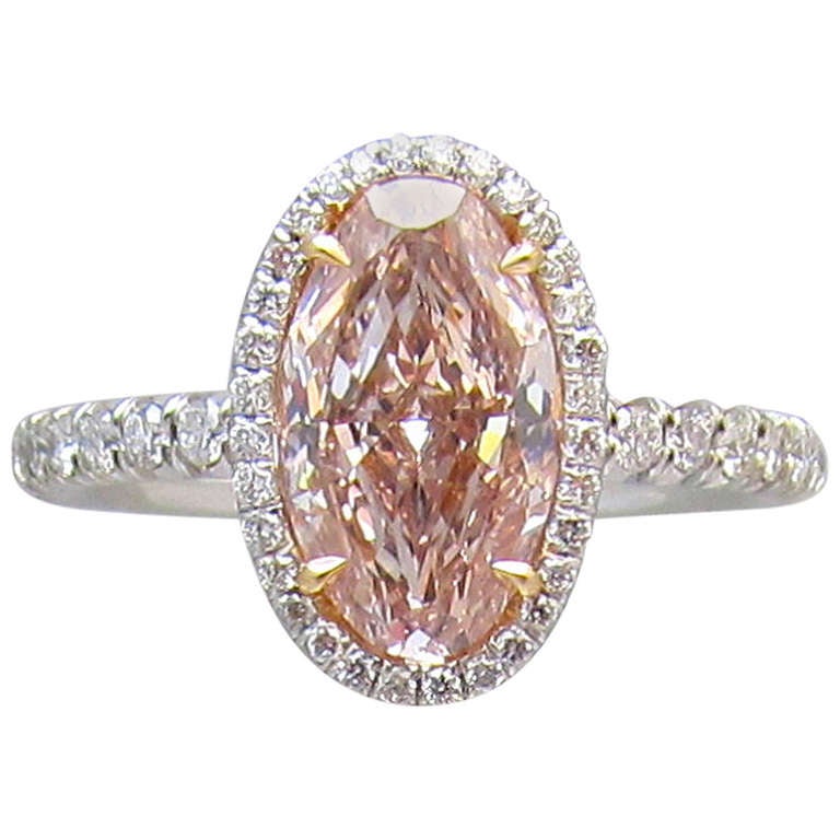 NALLY  G.I.A.  Orange Pink Diamond Ring
