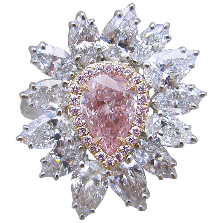 NALLY  G.I.A Intense Pink  Diamond Ring