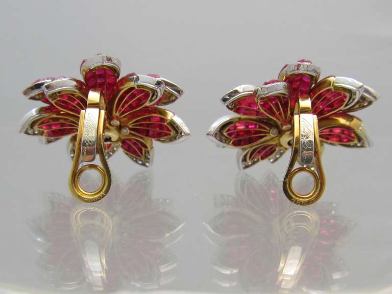 Women's Alletto Brothers Mystere Style Ruby Diamond Ear Clips