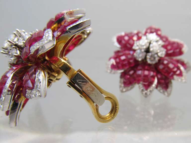 Artist Alletto Brothers Mystere Style Ruby Diamond Ear Clips