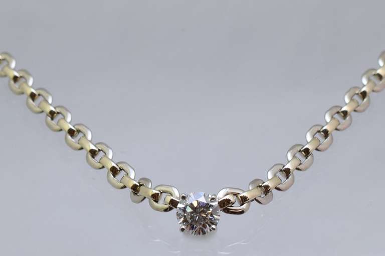 cartier single diamond necklace