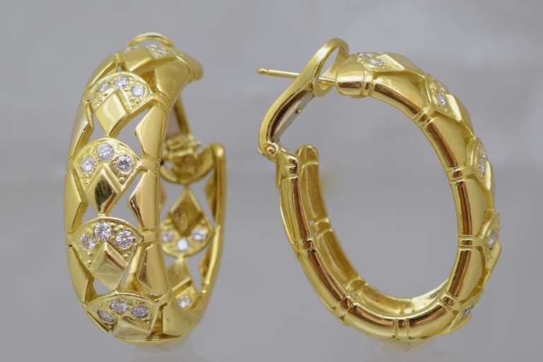 Cartier Diamant-Reifen-Ohrringe im Zustand „Hervorragend“ in New York, NY