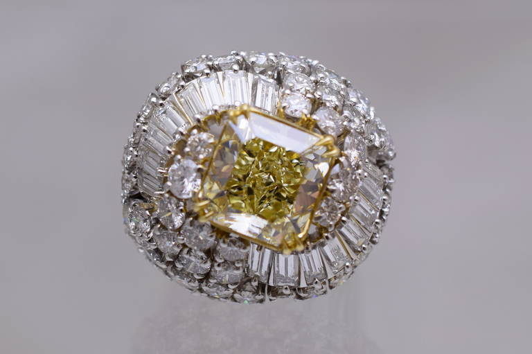 Women's David Webb GIA Fancy Yellow Diamond Ring