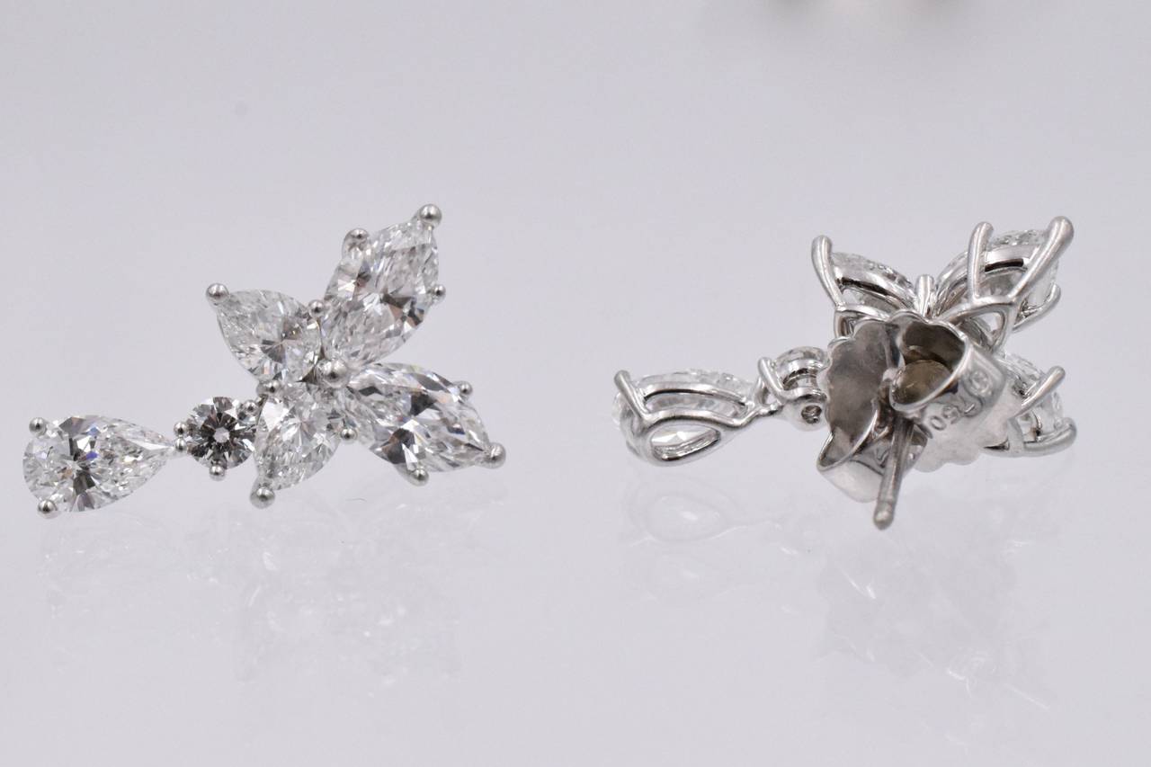 Women's Harry Winston Diamond Platinum Necklace and Earrings