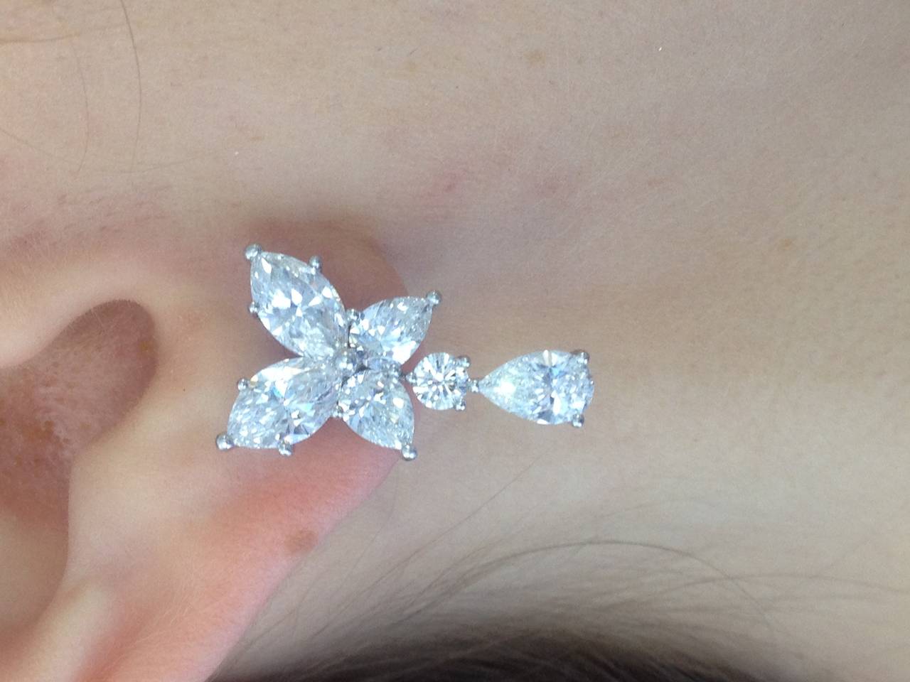 Harry Winston Diamond Platinum Necklace and Earrings 4