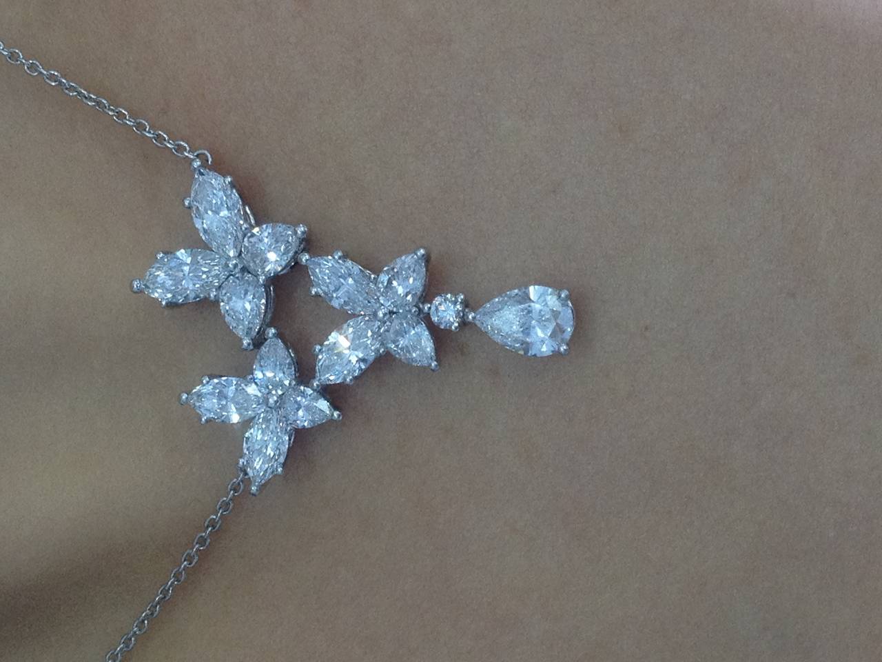 Harry Winston Diamond Platinum Necklace and Earrings 3
