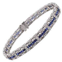 Diamond Sapphire Line Bracelet 5