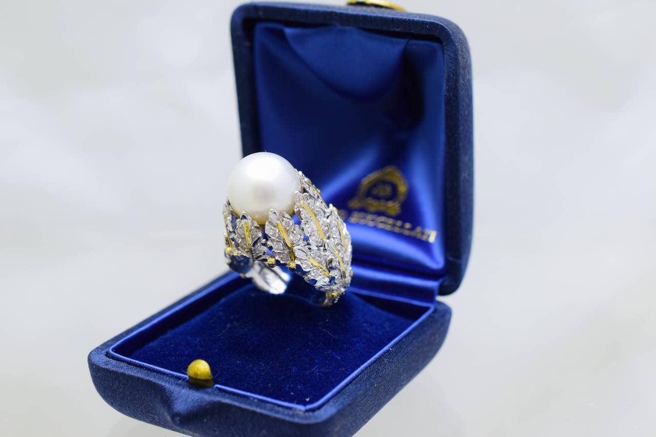 Mario Buccellati Pearl Diamond Gold Ring 1