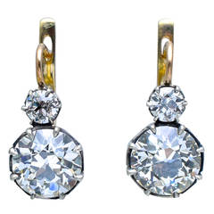 Timeless Old European Diamond Double Drop Earrings