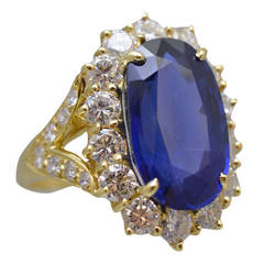 Van Cleef & Arpels No Enhancement Burmese Sapphire Diamond Gold Engagement Ring 11