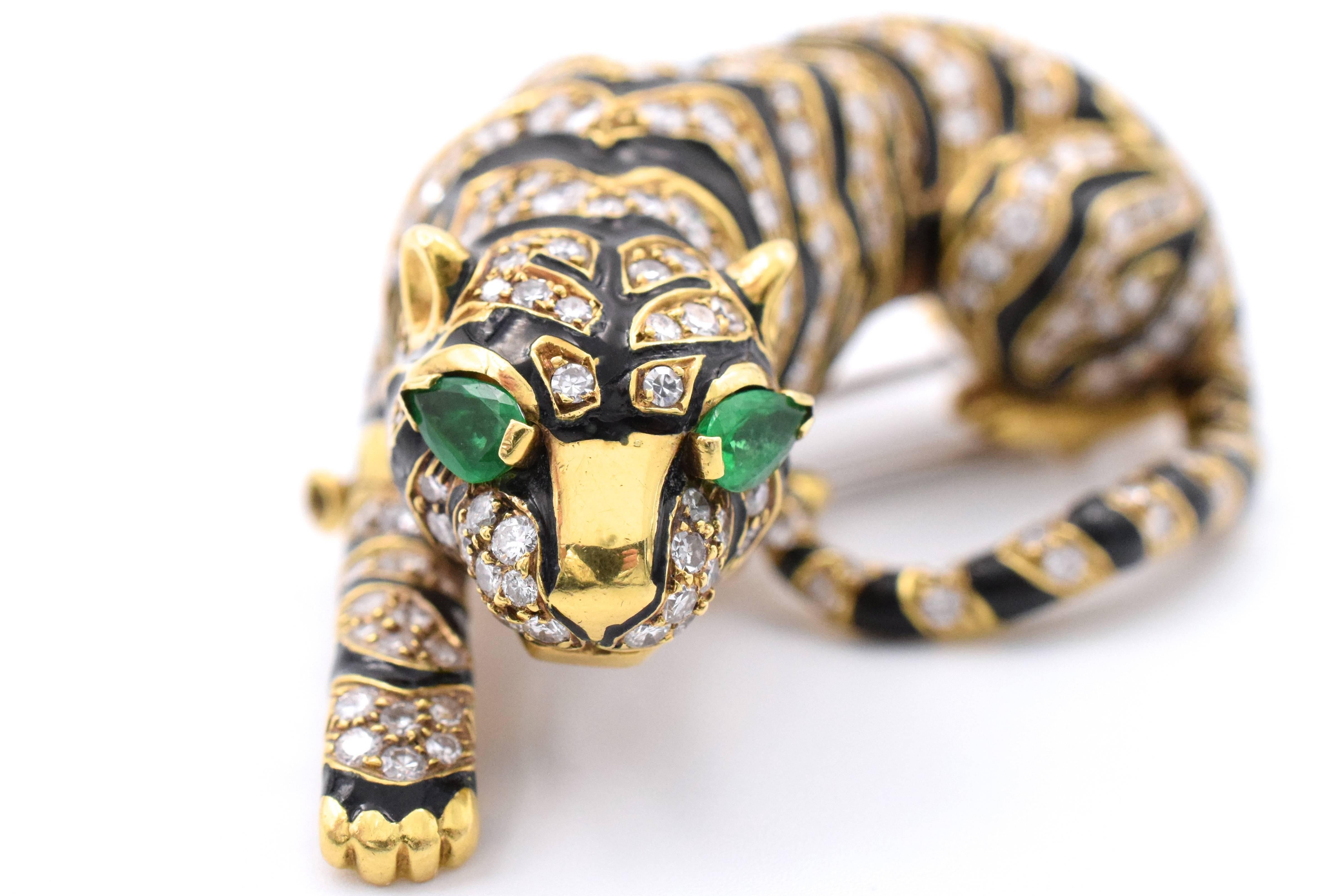 David Webb Diamond Tiger Brooch 2