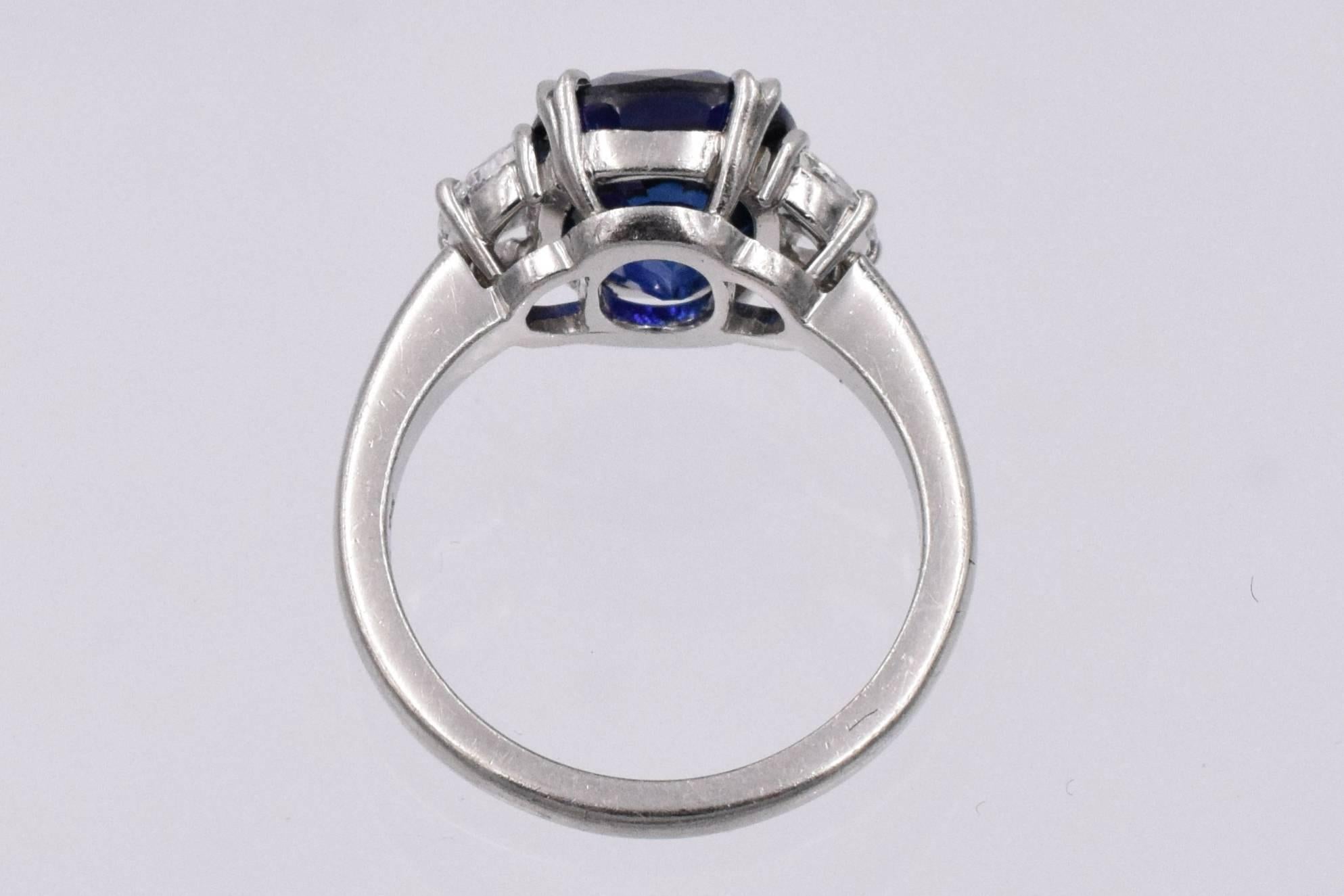 Modern AGL Certified Sapphire Diamond Solitaire Ring