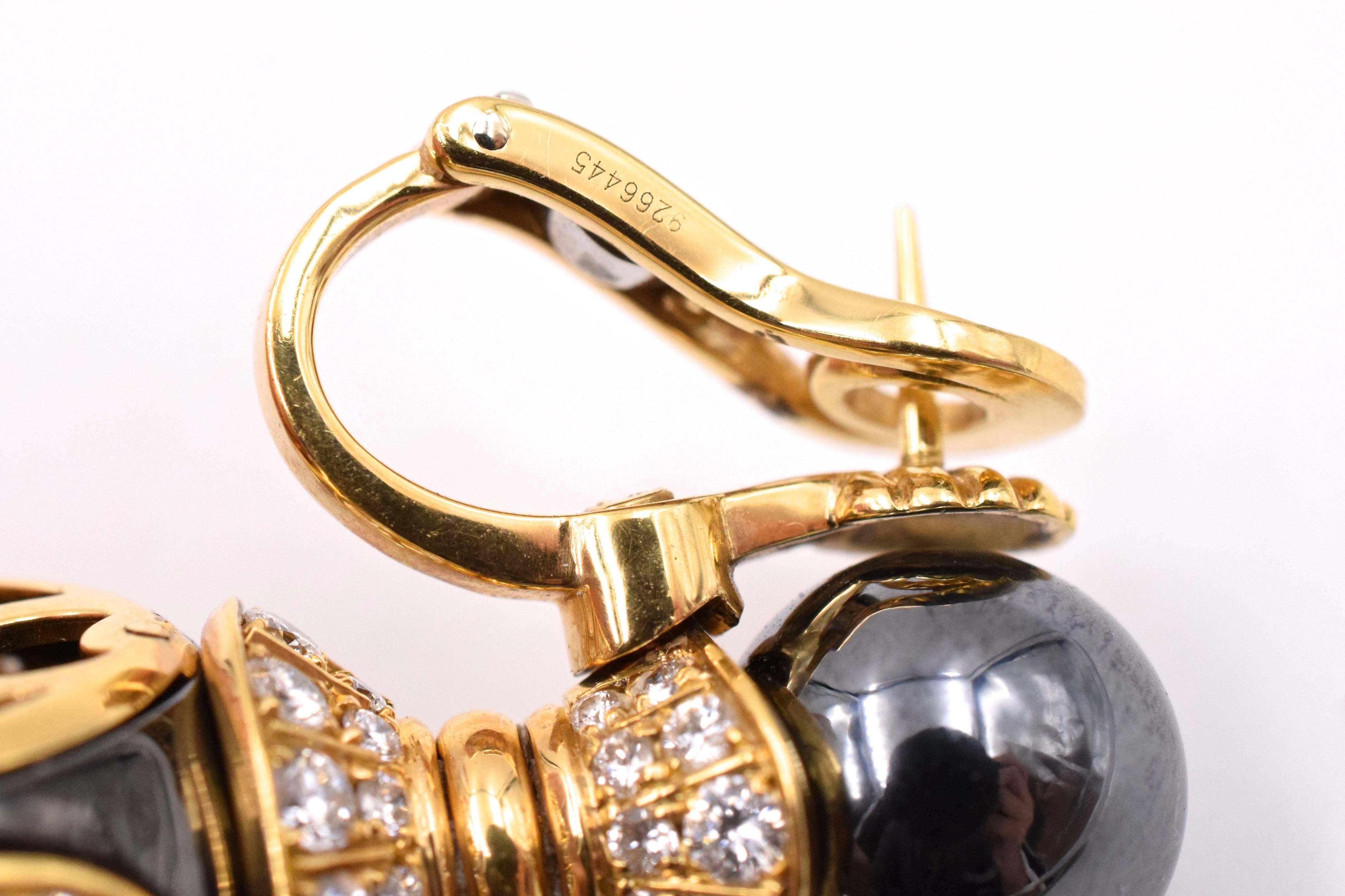 Diamant- und Hämatit-Ohrringe von Chopard im Zustand „Hervorragend“ im Angebot in New York, NY