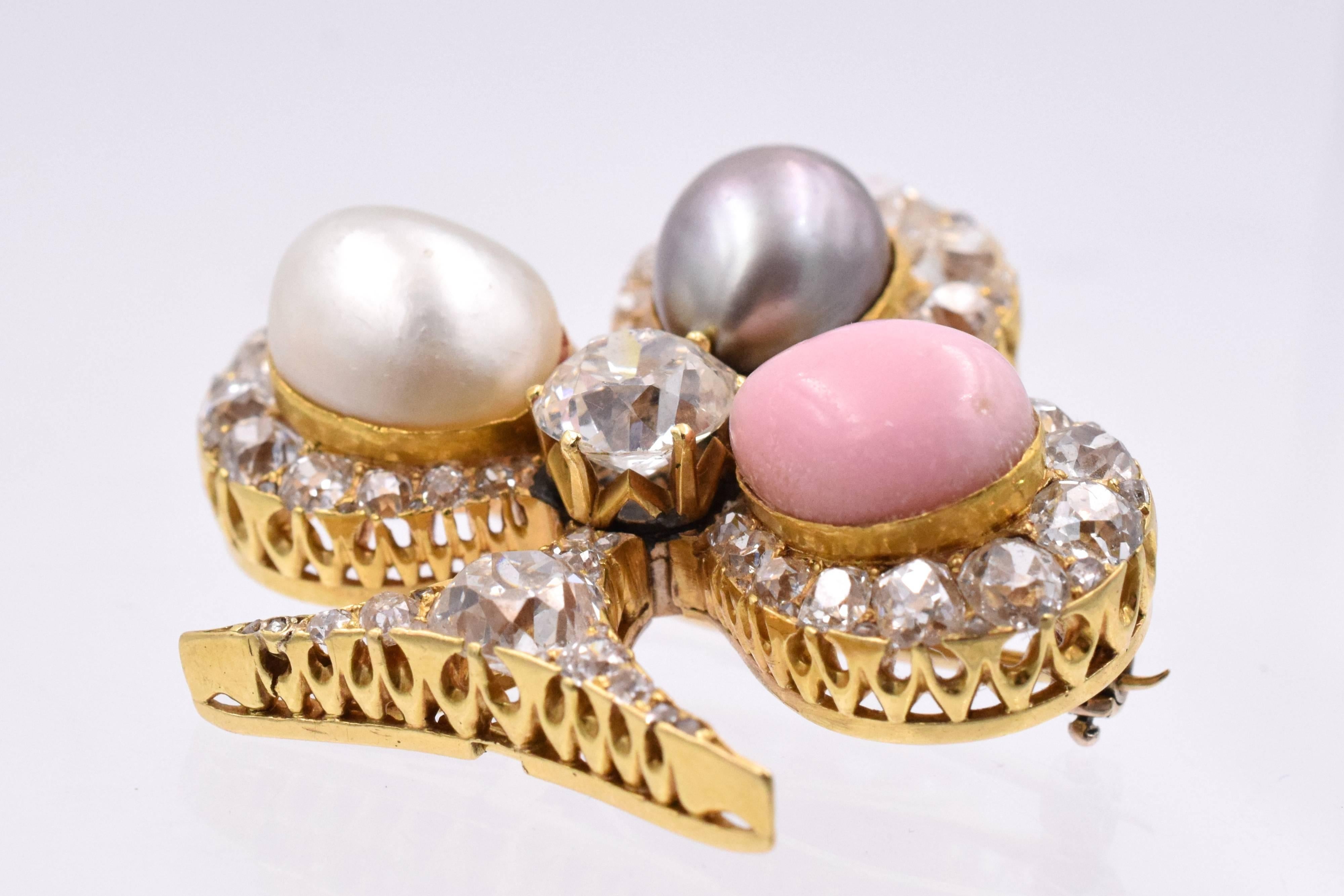 pearl and diamond brooch