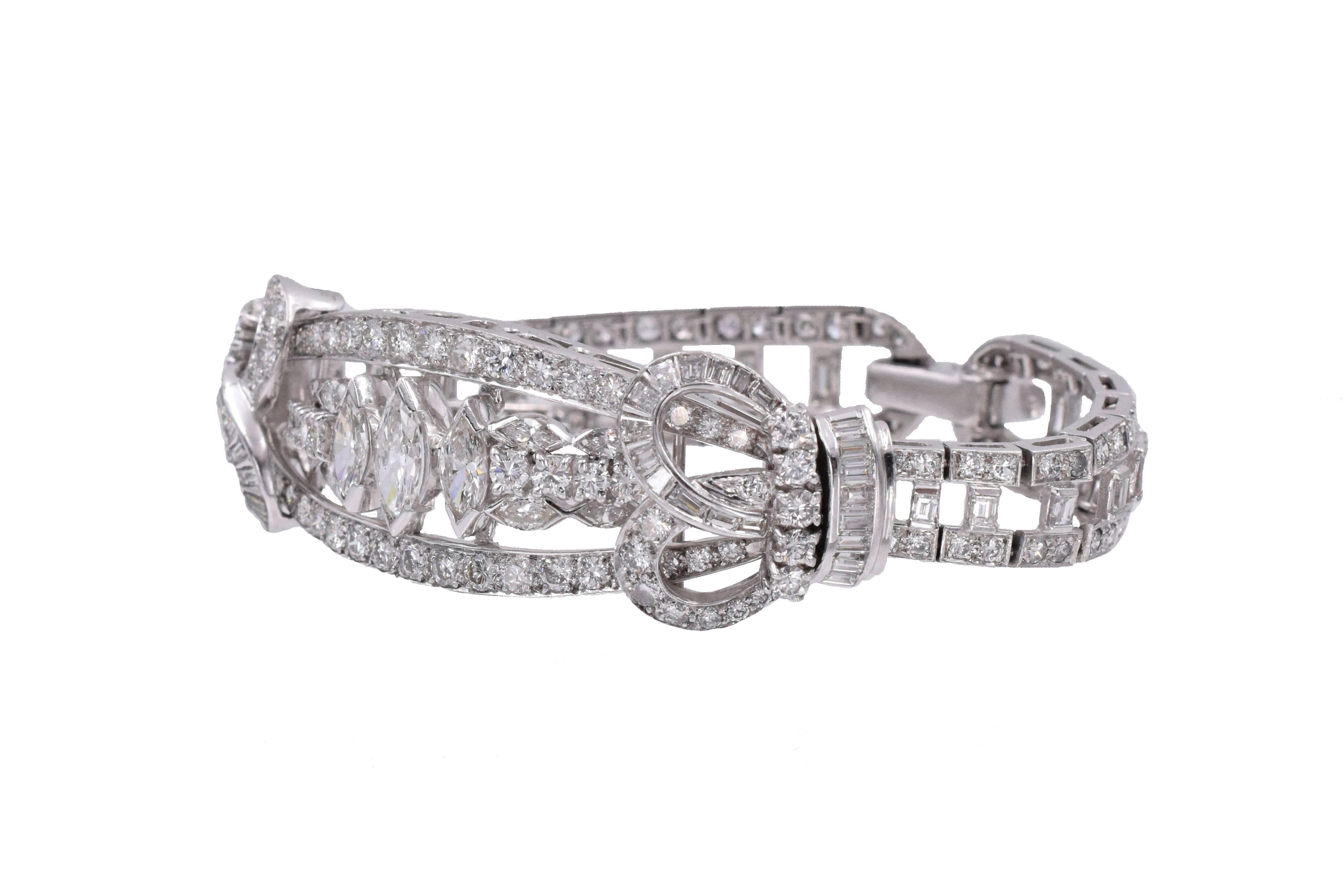 1930 Art Deco Diamond Bracelet In Excellent Condition In New York, NY