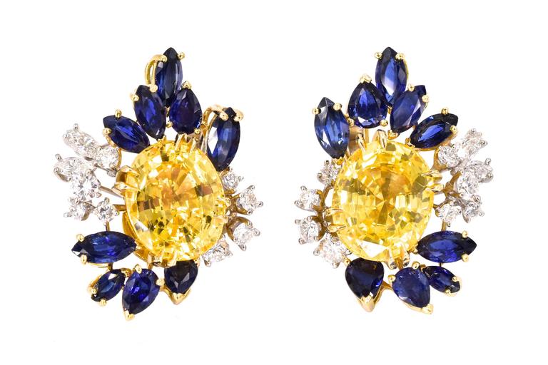Meister Zurich Yellow Sapphire Gold Earrings For Sale at 1stdibs