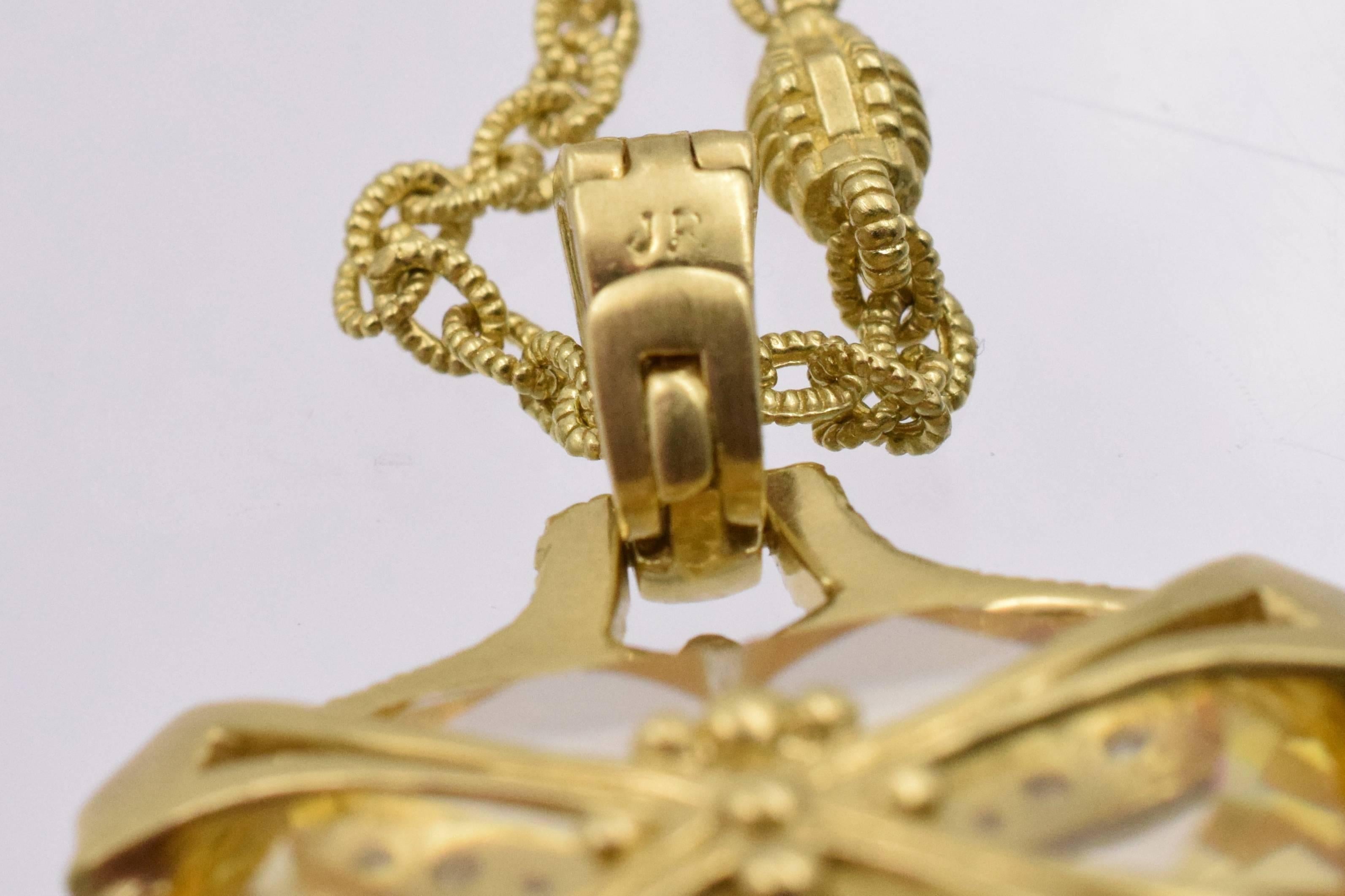 Modern Judith Ripka Citrine Gold Necklace