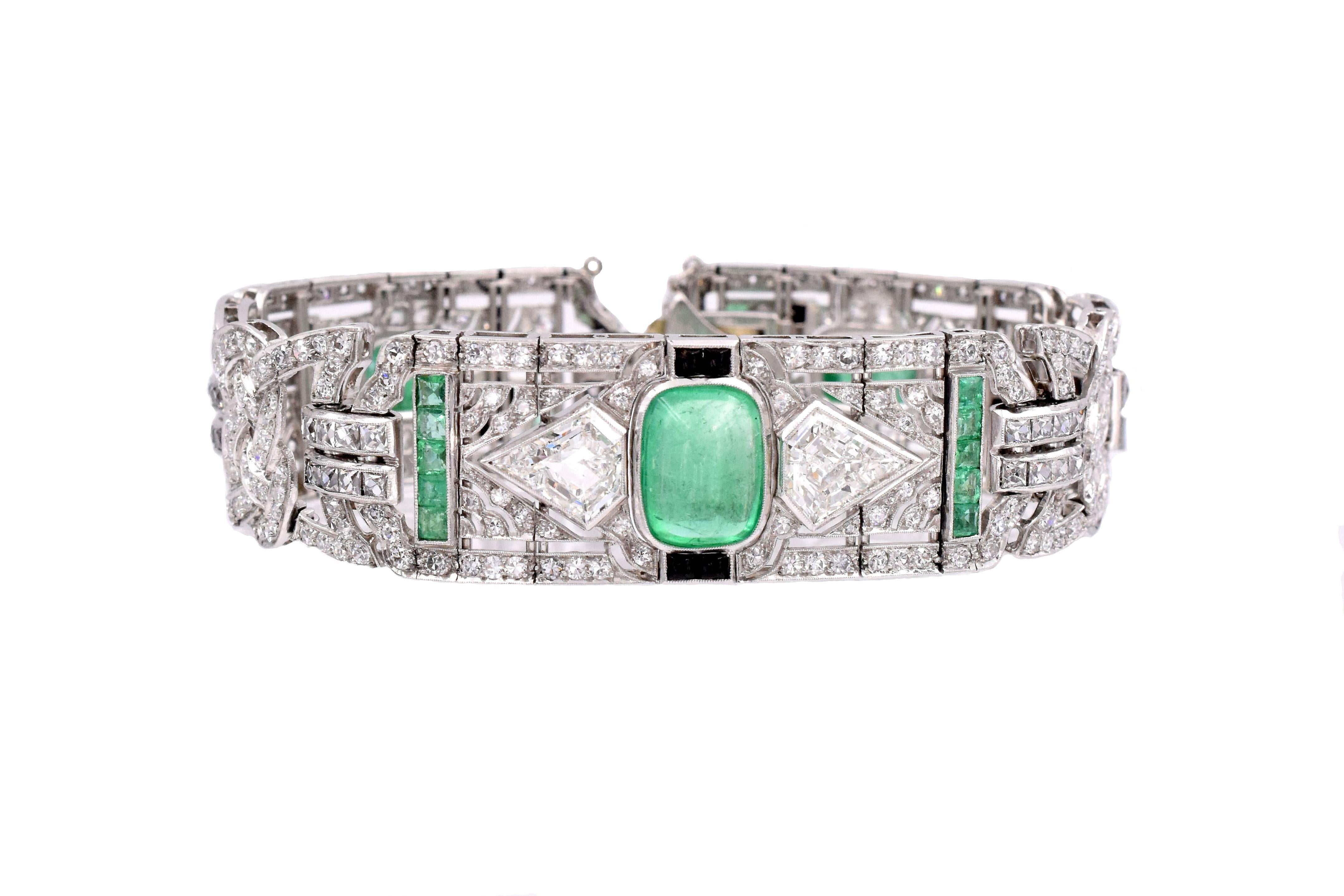 art deco emerald bracelet