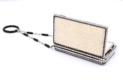 1920s Art Deco Natural Pearl Onyx Diamond Platinum Compact