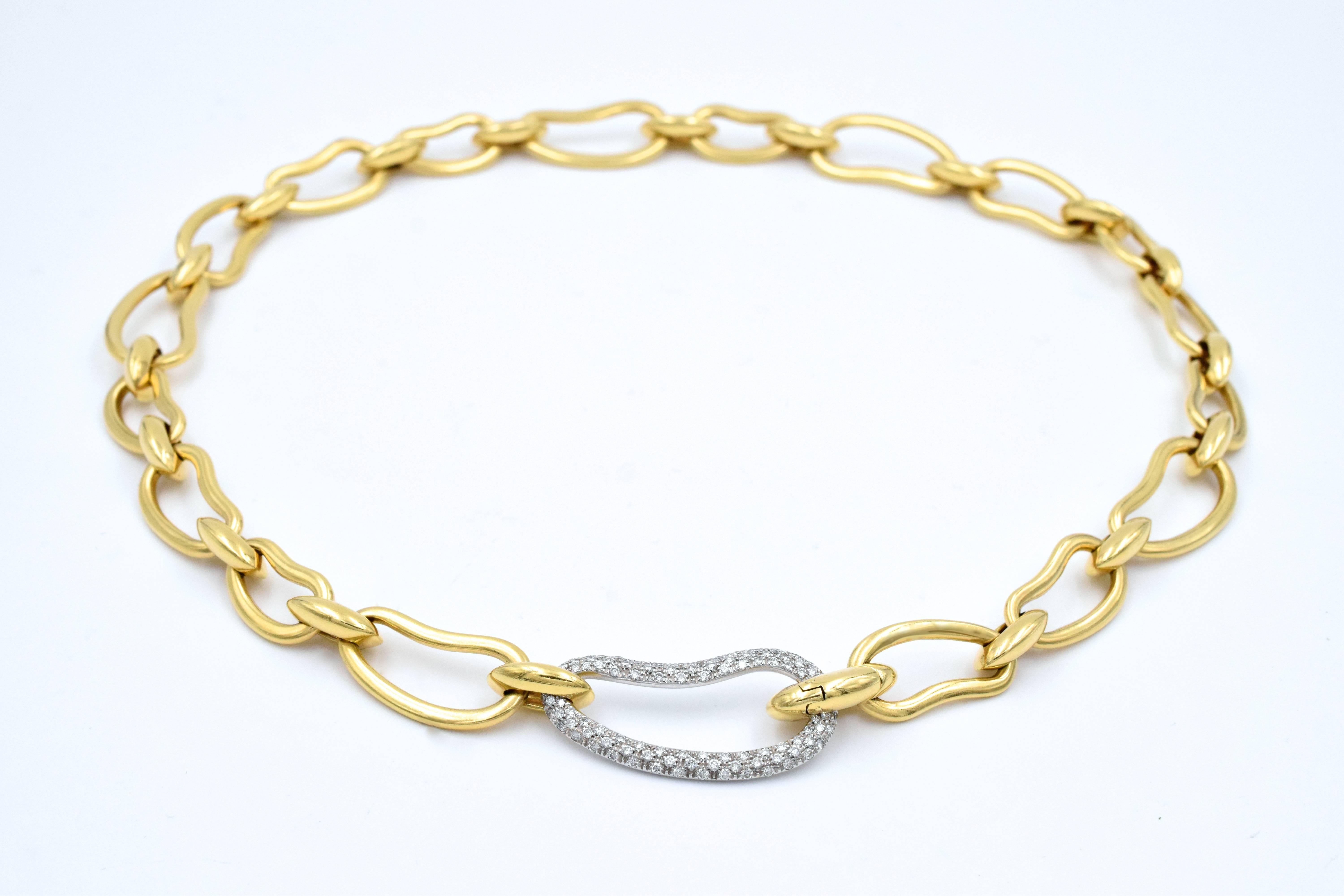 Pomellato Paisley Diamond Gold Long Necklace 4