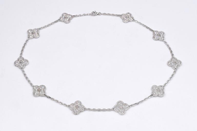 Vca Chain Van Cleef and Arpels Diamond Alhambra Necklace and Earrings at 1stDibs ...
